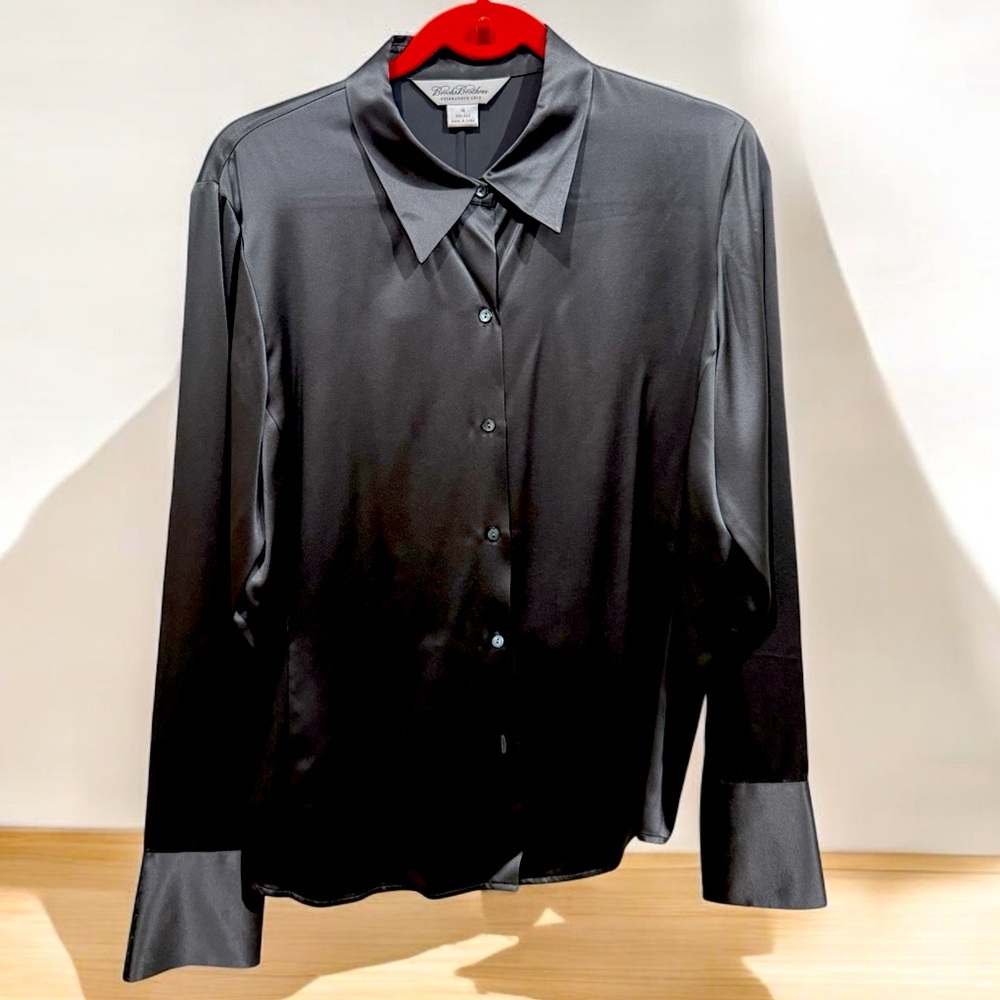 Brooks Brothers blouse.  Beautiful rich grey color and 100% silk! Like new.